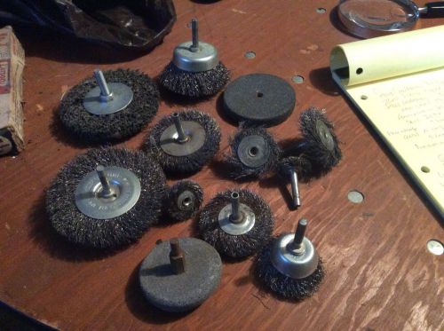 Lot of wire brushes grinder stones for drill new old stock sharpener stones for sale