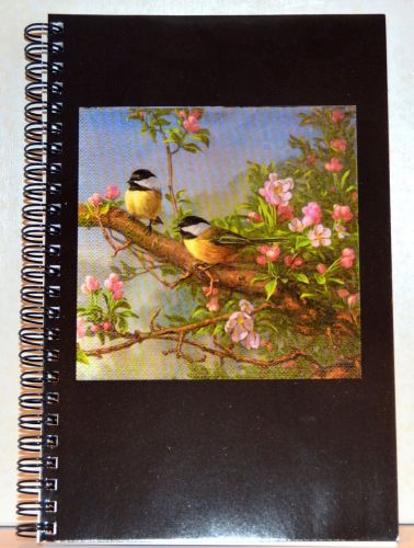 Chickadee Bird Notebook Notepad NIP 80 Pages Lined 8.5&#034; x 5.5&#034; Ashdene Pattern