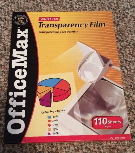 Write On Transparency Film Partial Box 105 Sheets Office Max W110OMX