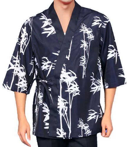 blue bamboo chef jackets coats sushi restaurant bar clothes uniforms 4 sizes