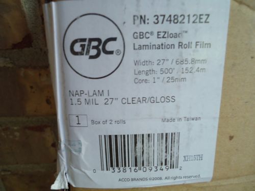 GBC 27 x 500 HeatSeal EZLoad NAP I Roll Laminating Film 2 Pack - RETAIL $191.99