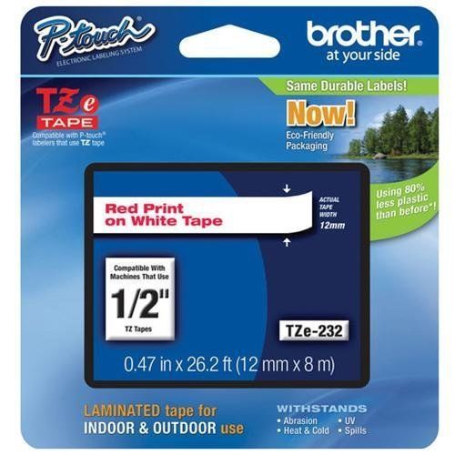 Brother Tze232 Label Tape - 0.50&#034; Width 1 Each