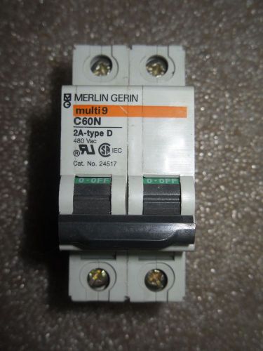 (N1-3-1) 1 USED SQUARE D MERLIN GERIN MG24517 2A CIRCUIT BREAKER