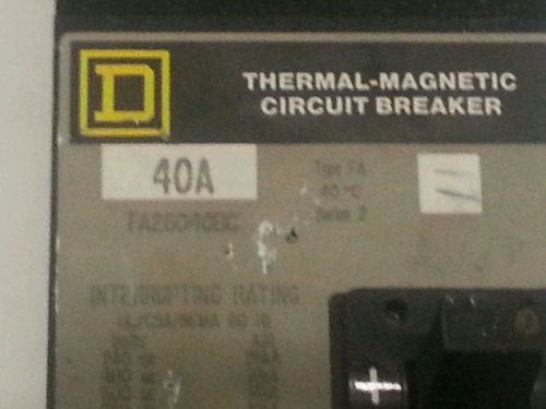 Square D Circuit Breaker FA26040BC 40 Amp