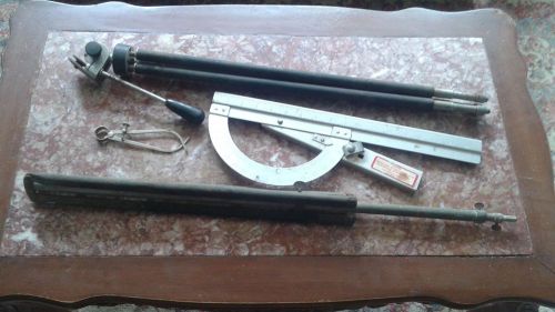 Verying surveying/carpentry/furniture maker etc, s ruler, pair of small tripods