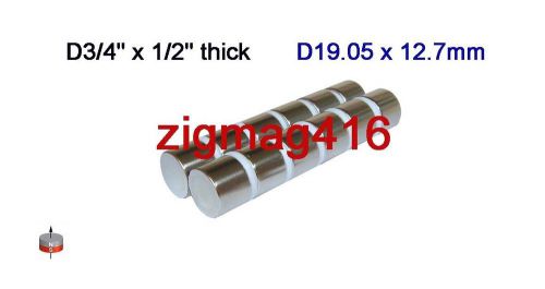 6 pcs of grade n42 3/4&#034;dia x 1/2&#034; thick rare earth neodymium disc magnets for sale