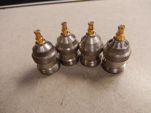 LOT OF 4 SUHNER N (F) TO SMB 50 OHM TO 3 GHz  CONNECTOR ADAPTERS 613