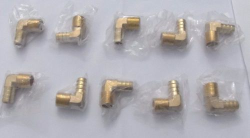 Hose barb x male npt mip brass 90° elbow fitting (pack of 10) for sale