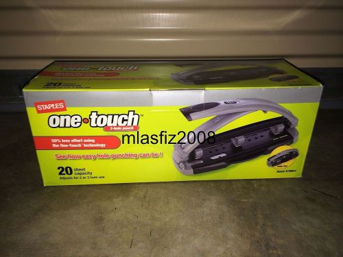 Staples 678941 One-Touch 3-hole punch 20 sheets capacity + bonus NEW