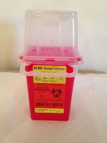 BD Phlebotomy Sharps Container 1.5Qt Nestable Red Waste Collector 305487 New