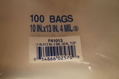 FOOD SAFE 100 4mil Clear 10x13 Zip Lock Ziplock Bags resealable plastic freezer