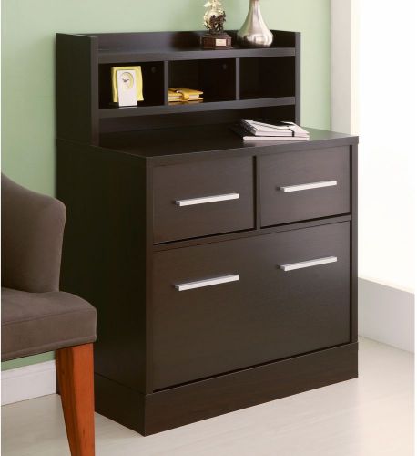 Modern Cappuccino Two Drawers Multi-storage File Cabinet Work Station Furniture
