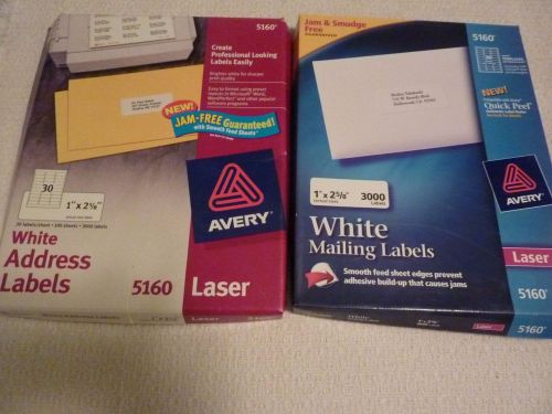 Avery 5160 Labels 1&#034; x 2 5/8&#034;  2 Boxes