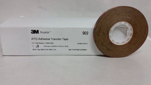 3M Scotch 969 ATG Transfer Tape 1/4 in x 18 Yds - Standard Yardage 5 mil 12 PACK