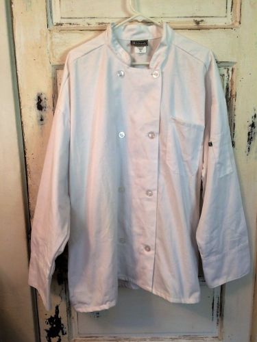 Pristine White Chef Coat by Edwards Size 2 XL w/button closures &amp; 2 pockets