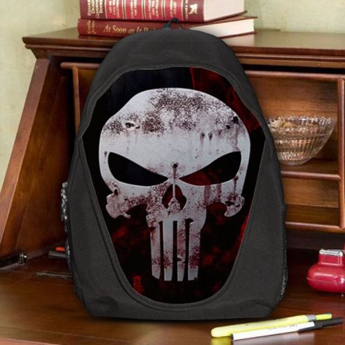 Punisher Force Reconnaissance Code Red Teen Kids Canvas School Backpack Rucksack