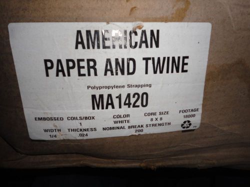 AMERICAN PAPER AND TWINE MA1420 BOXED ROLL  18,000 FT. 1/4&#034; INDUSTRIAL STRAPPING