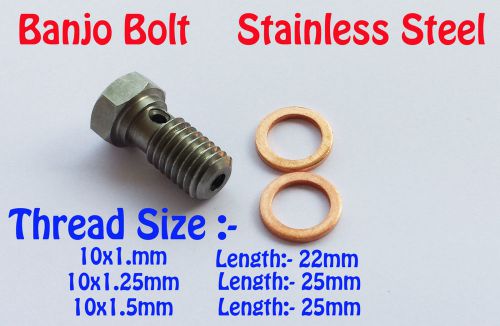 Stainless steel banjo bolt m10x1 m10x1.25 m10x1.5 brake adapter fuel line s.s for sale