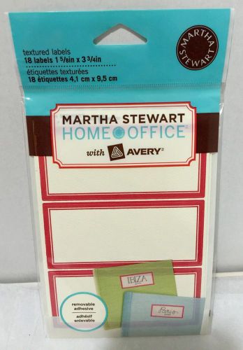 Martha Stewart with Avery Textured Labels, Red Border, Rectangle, 18/Pack, New