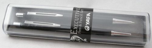 Brand New Yafa Executive Ballpoint Pen &amp; Pencil Set - Black &amp; Chrome - 60% OFF