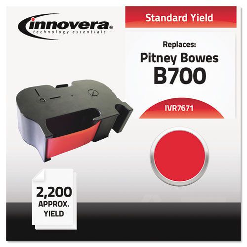 Inovera 7671 Compatible Thermal Transfer Cartridge Ribbon, Red, 2/Pack, PK - IVR