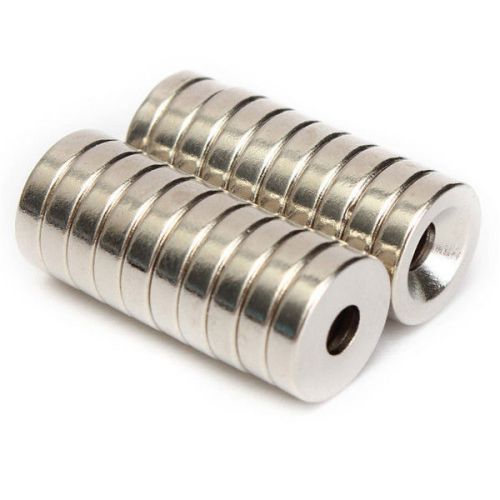 20pcs N50 12x3mm Hole 4mm Strong Countersunk Ring Magnets Rare Earth Neodymium