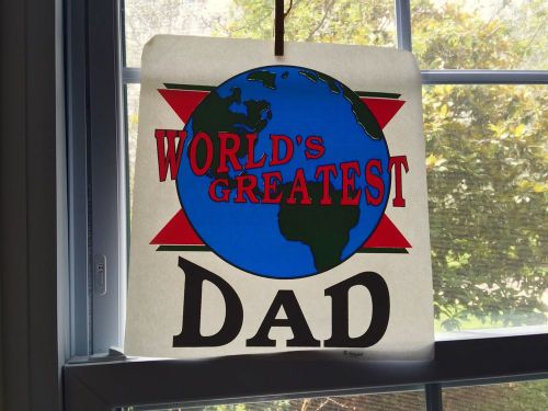 Vintage World’s Greatest Dad Earth Iron On Transfer by Springhill