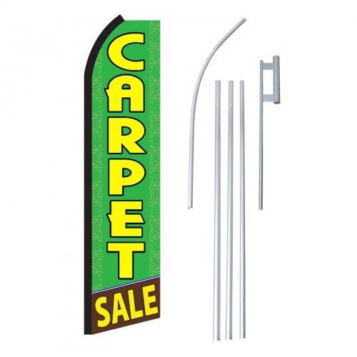 Carpet sale flag swooper feather sign green banner 15ft kit made in usa for sale