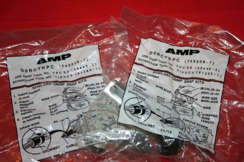 NEW Lot of (2) Amp Shielded Crimp Snap Kits # D9RCTKPC 749806-1 - Sealed - BNIP