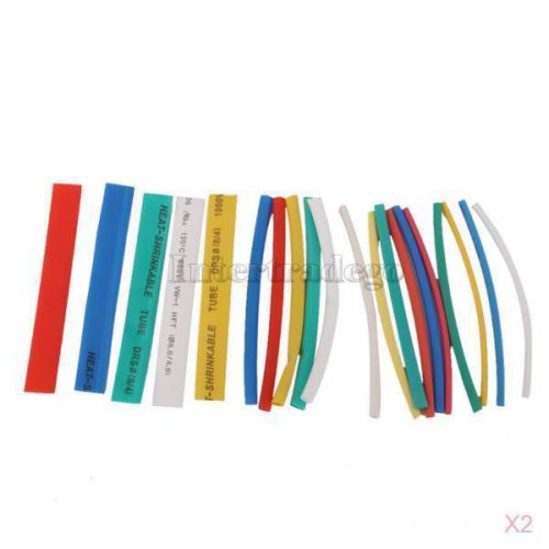 2x 20PCS Wire Wrap Assortment Set Heat Shrinkable Shrink Tube Sleeves 5 Colors