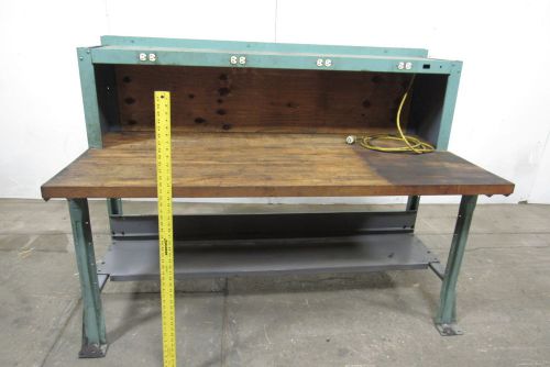 72&#034;x38&#034; Butcher Block/Steel Table Work Bench W/Outlets