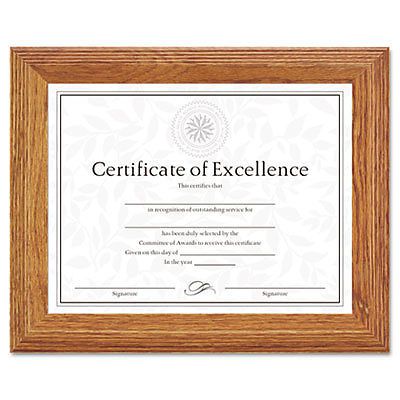 Document/Certificate Frame, Wood, 8-1/2 x 11, Stepped Oak, Sold as 1 Each