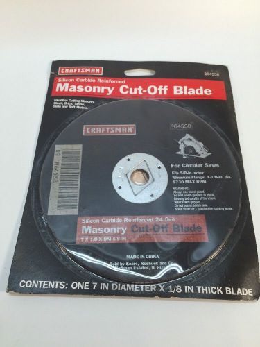 Craftsman 9-64538 Masonry Cut Off Blade For Circular Saws 7 in 5/8 Arbor 24 Grit