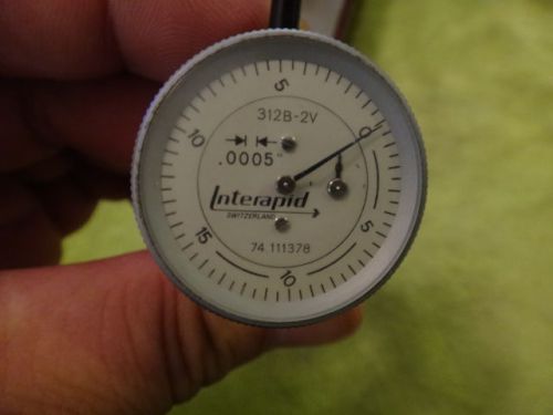 ***** interapid 312b-2v vertical dial test indicator-dial reading 0-15-0/ .0005&#034; for sale