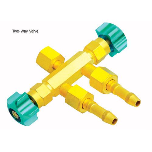 Two way gas conectivity valve for industrial welding cutting tools equiepments