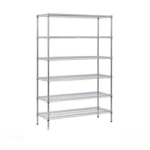 Heavy duty zinc wire 6-shelf shelving unit (48&#034;w x 18&#034;d x 72&#034;h) ab905456 for sale