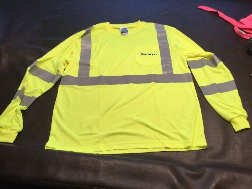 Ergodyne GloWear 8391 Class 3 Hi-Visibility Long Sleeve T-Shirt, Lime, Large