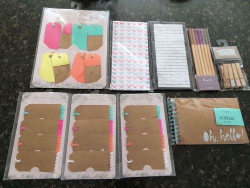 Target One Dollar Spot Stationary Lot Notebook Paper Tags Pencils Clips New