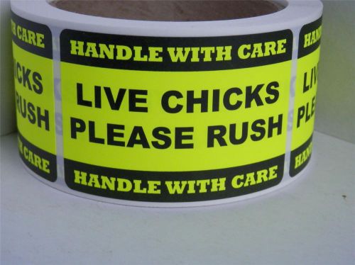 LIVE CHICKS PLEASE RUSH HANDLE W/CARE Hatching Eggs, chartreuse, 50 cut labels