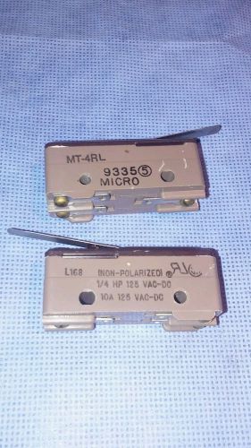 Lot of 2 Micro Switches MT-4RL 93355 341453 L168 NEW