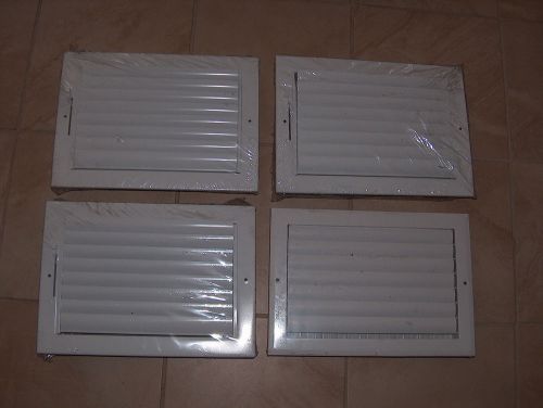 Set of 4 Adjustable HVAC Registers 8-in x 12-in opening, 10 x 14 o/a, Off-White