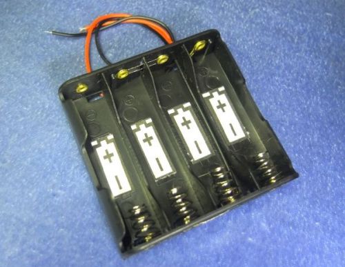 Battery Case Box Holder w/ 6&#034; Wire for 4XAA 1.5V 2A 14500 in Parallel