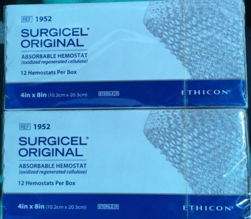 2 BOXES (24 PCS) of Ethicon  Surgicel Absorbable Hemostat 4in x 8in