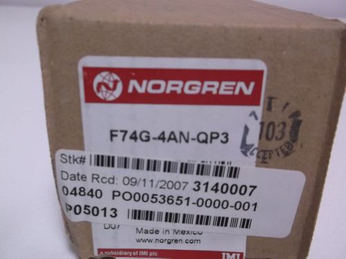 NORGREN F74G-4AN-QP3 PNEUMATIC FILTER 1/2 PTF *NEW IN A BOX*