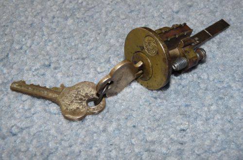 Used Older EAGLE Rim Cylinder Lock - 2 Working Keys (LOT 598)