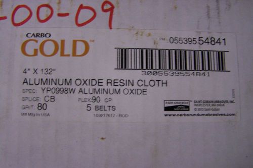 box of 5 carbo gold aluminum oxide resin cloth 4&#034;X132&#034;