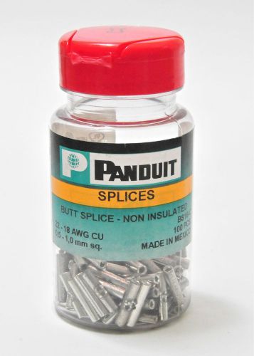 100 PCS Panduit BS18-C Butt Splice  Non-Insulated  22 - 18 AWG Wire Range