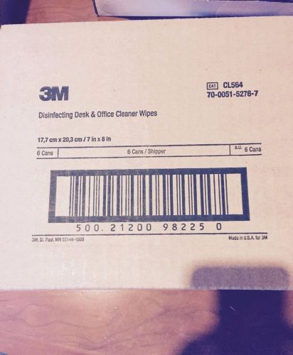 3M CL564 Disinfecting Desk &amp; Office Wipes, 25 Wipes/Canister 7&#034;x8&#034;, Citrus Scent