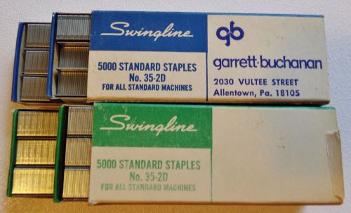 Vintage Swingline No. 35-2D Staples ~ 2 Boxes 5000 Staples Ea.