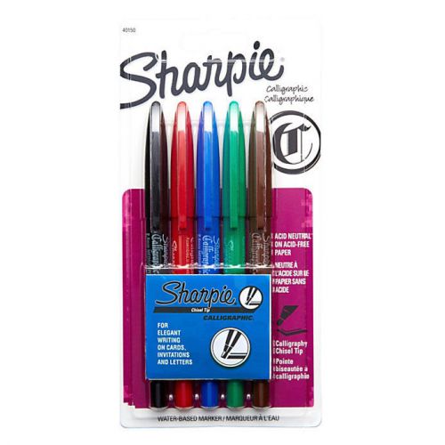 Sharpie® Water-Based Ink Calligraphic® Pens, Chisel Point, Assorted